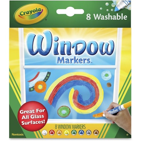 Crayola Washable Window Markers, 8/ST, AST PK CYO588165